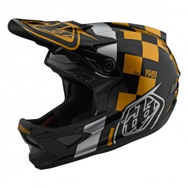 Troy Lee Designs D3 Fiberlite Full Face Helmet Race Shop Black / Gold Troy Lee Designs D3 Fiberlite Full Face Helmet Race Shop Black / Gold